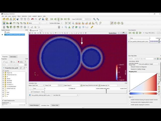 Case-I-two particle sintering (trial)--dM/dc