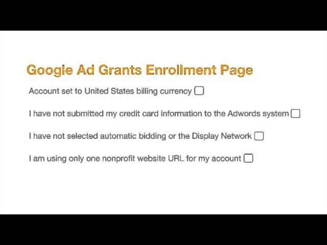 How to Setup Google Grants