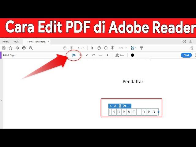 cara edit tulisan pdf di adobe reader