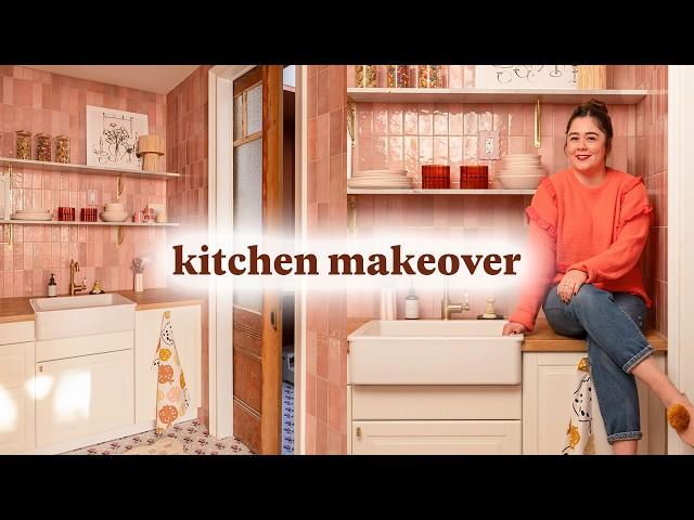 EXTREME 90 Sq Ft Kitchen Makeover! *I tiled every wall*