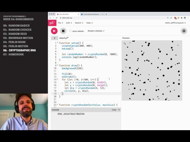 CP1: Randomness in P5JS – Cryptographically-Secure Random Numbers