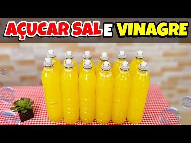 SÓ USEI AÇÚCAR SAL E VINAGRE E FIZ O MELHOR DETERGENTE SEM SODA 