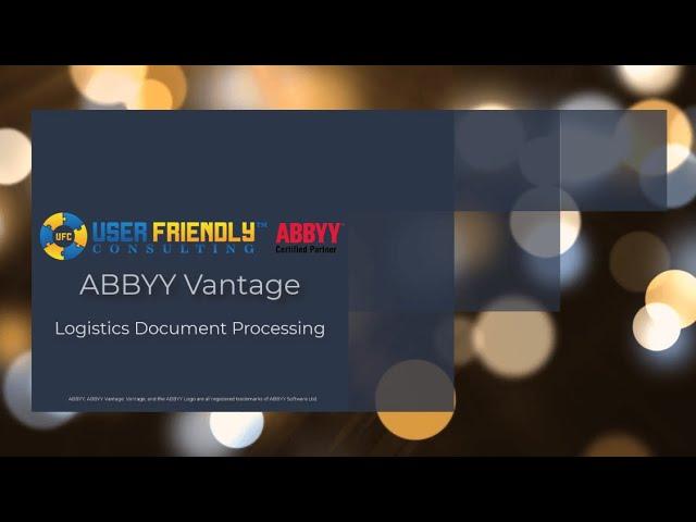 ABBYY Vantage Video - Logistics Document Processing