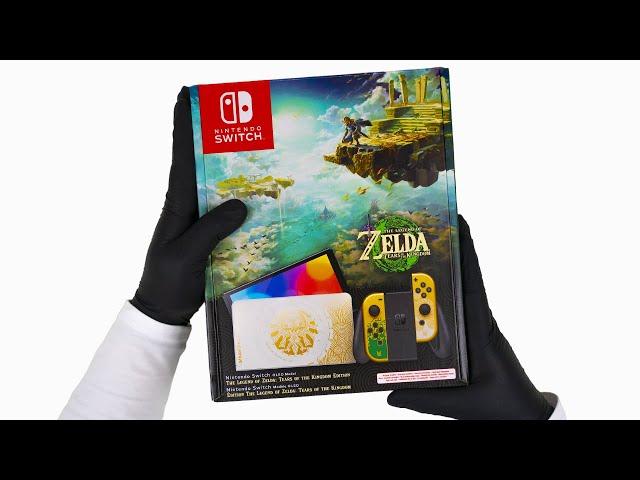 Nintendo Switch OLED The Legend of Zelda Tears of the Kingdom Special Edition Unboxing  - ASMR