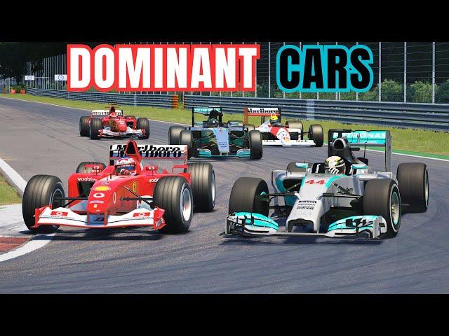 The 5 MOST DOMINANT F1 CARS From The 80'S To The F1 MODERN ERA At a RACE in MONZA