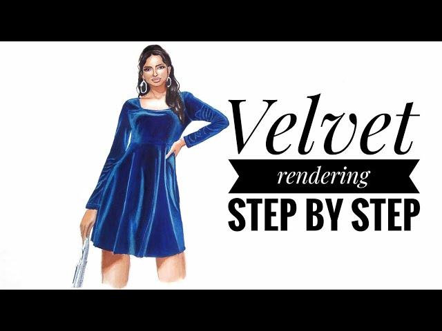 How to draw velvet || Rendering  velvet texture || step by step