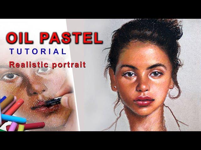 Oil Pastel painting || Tutorial || Realistic Portrait