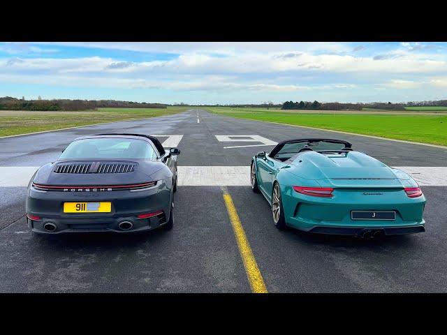 DRAG RACE! PORSCHE 911 TARGA 4S VS 911 SPEEDSTER!