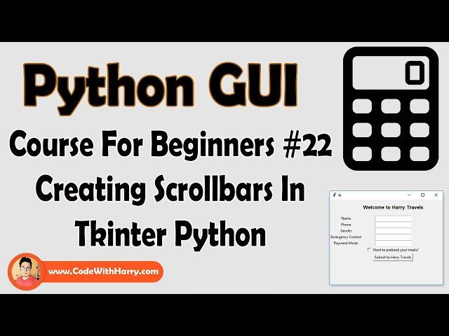 ScrollBar In Tkinter GUI | Python Tkinter GUI Tutorial In Hindi #22