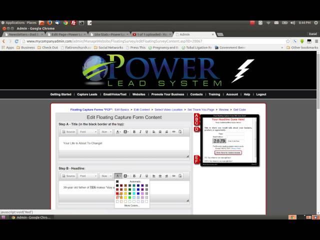 How To Make A Floating Capture Form In Power Lead System