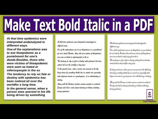 How to make Text Bold, Italic and other formats in a PDF Document in Foxit PhantomPDF