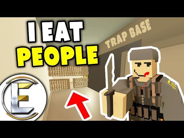 I EAT PEOPLE! - Unturned Roleplay (Cannibal With A Trap Base and A Holding Cell)