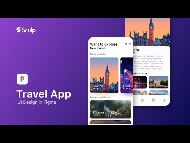 Design Travel Mobile App UI in Figma - Speed Art Tutorial