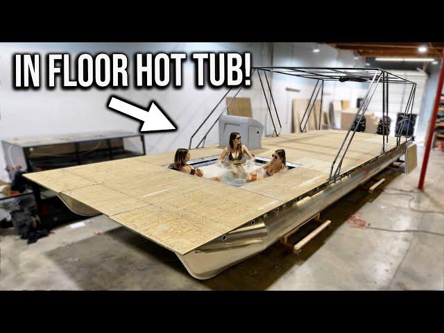 Building My Dream Yacht From Scratch Pt 10 - Installing An In Floor Hot Tub!!