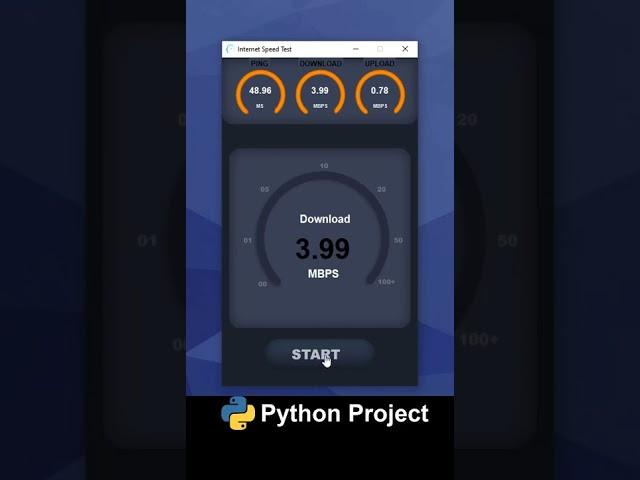 Internet speed test using python | gui tkinte project #shorts #python