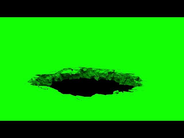 Ground Collapse Crack Green Screen Animation Background