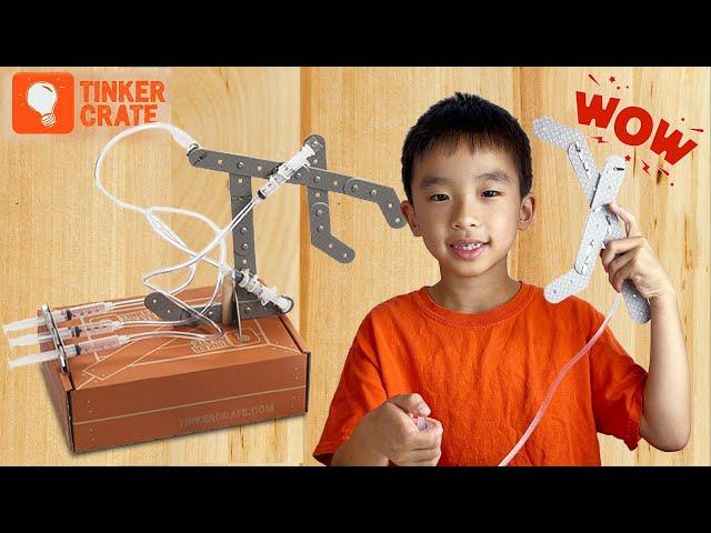 We Built a Hydraulic Claw! KiwiCo Tinker Unboxing and Review 2021 | STEM Project