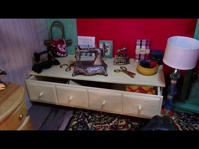 #SEWING ROOM MAKE OVER #DOLLHOUSE MINIATURE CREATION