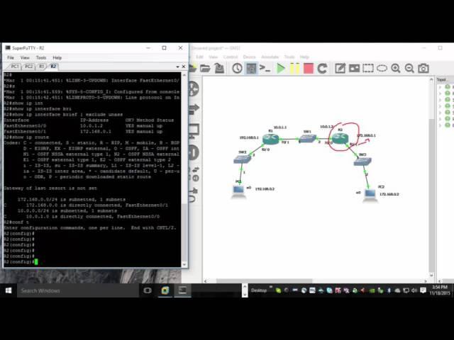 GNS3 - Basic routing, ARP, ICMP, Wireshark Demo