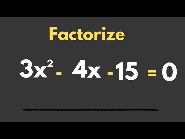 Quadratic equation: Solve using Factorization method, use this trick