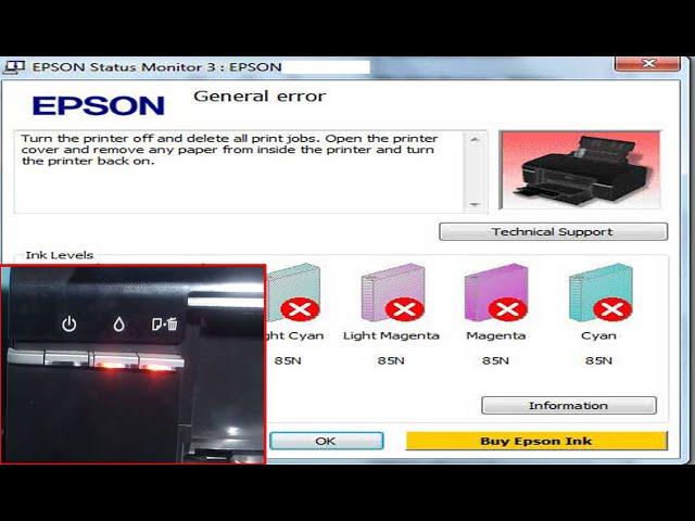 EPSON T60 General Error Problem Fix Epson Stylus Photo 6 Colors Printer General Error Problem