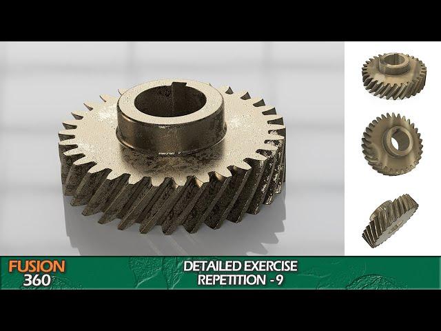 Modeling in Fusion 360 - Helical gear | Rep no. 9