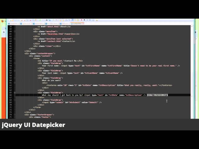 Installing the jQuery UI Datepicker Widget