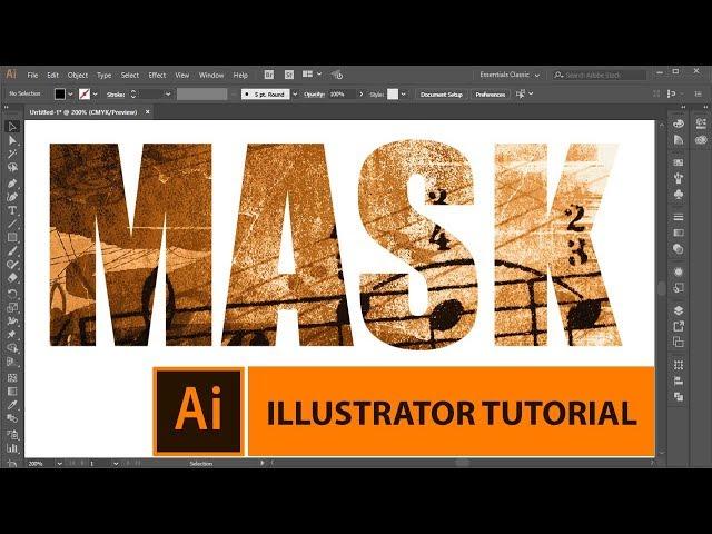 How to Create Text Mask in Adobe Illustrator | Tutorial