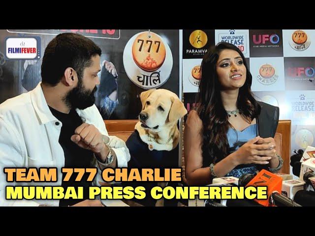 777 Charlie MUMBAI PRESS CONFERENCE | Rakshit Shetty, Charlie, Sangeetha Sringeri | Cute Moments