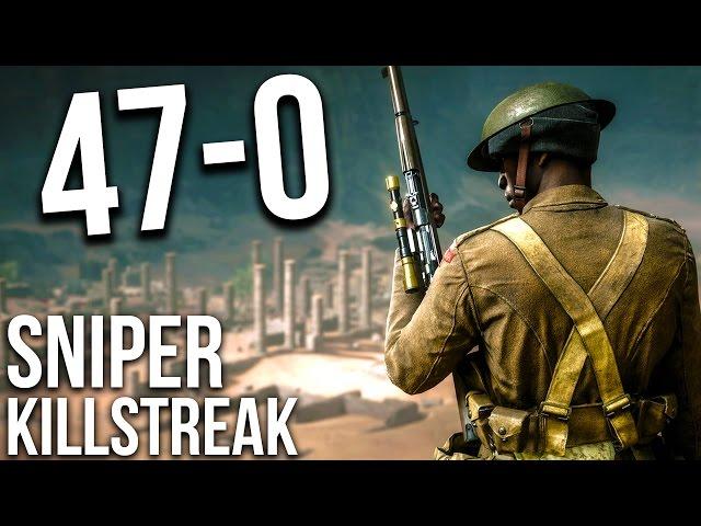 BATTLEFIELD 1 47 KILLSTREAK SNIPING ONLY M1903 | BF1 Scout Gameplay