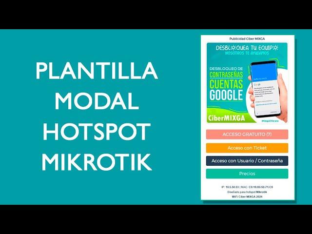 Plantilla Modal - Template Hotspot Login Mikrotik