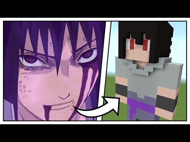 How to Build a Sasuke Uchiha Statue (Naruto Shippuden) - Minecraft