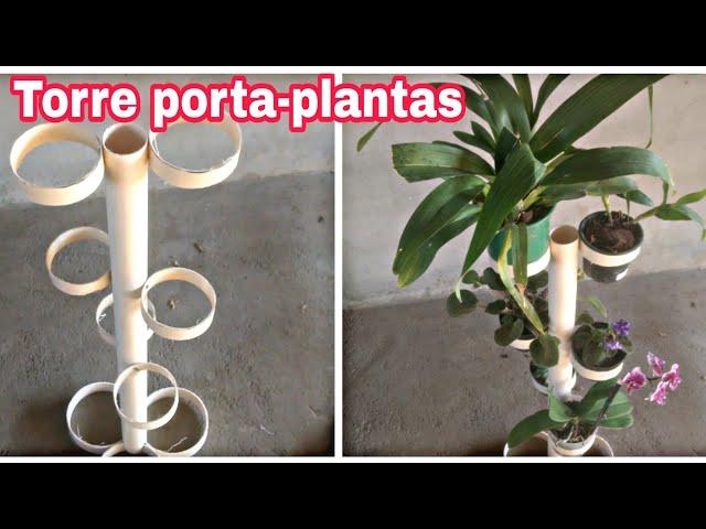 Suporte para plantas, feito com cano PVC