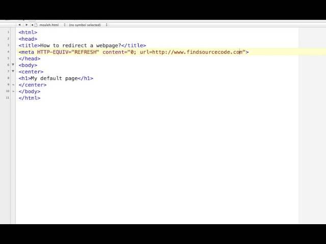 How to redirect a webpage using meta tag in HTML