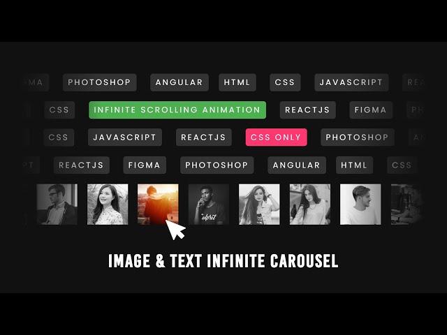 Infinite Scrolling Animation | CSS Only Text and Image Carousel