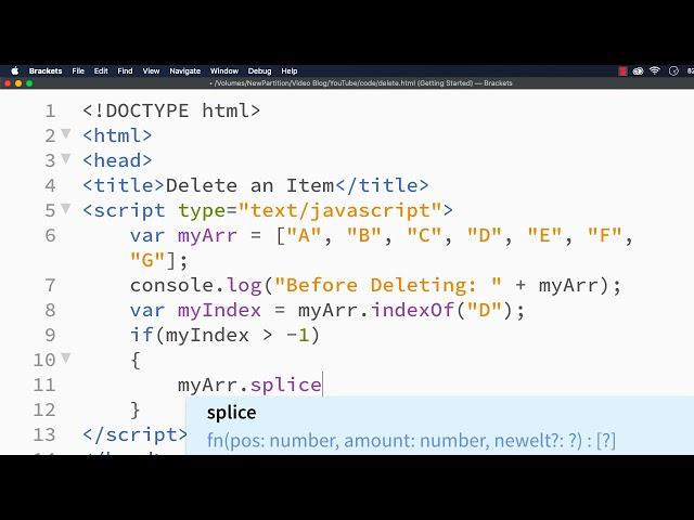 JavaScript splice() Method: How to Delete an Item from an Array?
