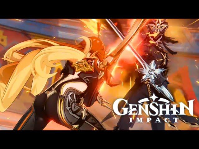 Mavuika vs Capitano - Full Fight | Genshin Impact 5.0 Cutscene