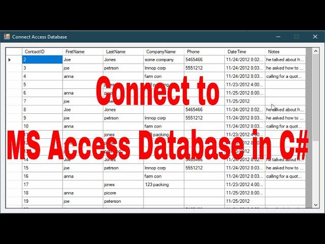 C# Tutorial - How to Connect Access Database to C# Application | FoxLearn
