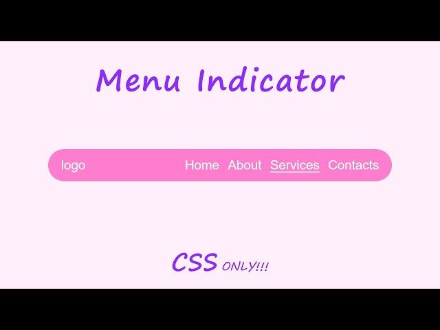 Perfect Menu Indicator | CSS Menu Indicator