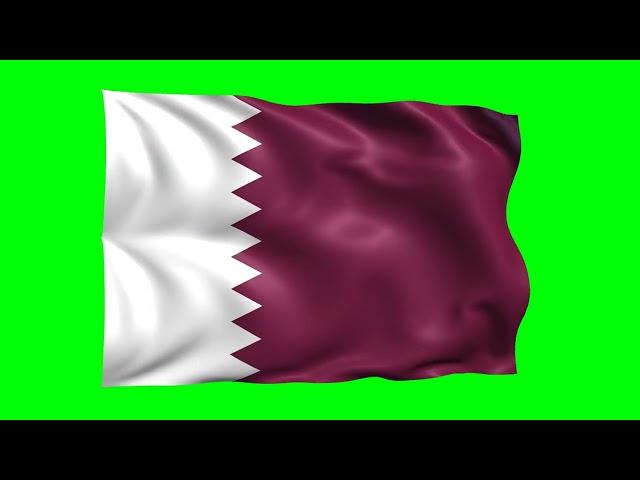 Qatar Waving Flag Green Screen Animation | 3D Flag Animation | Royalty-Free