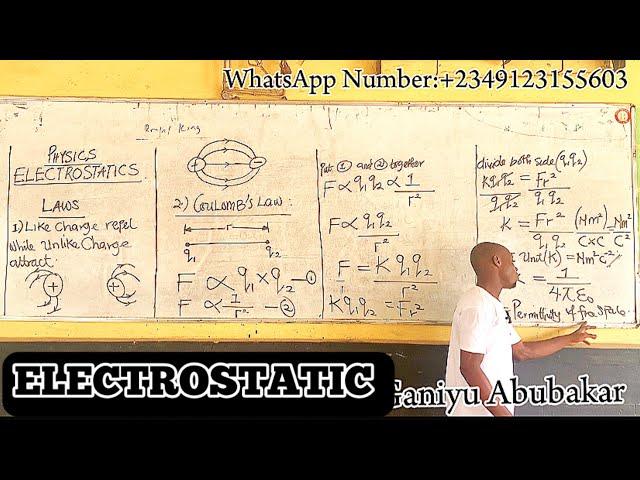 ELECTROSTATIC | (Definition, Laws, Coulomb’s law, )| Well Explained | #ganiyuabubakar #physics