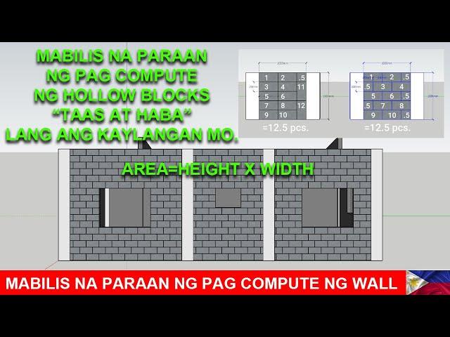 TAMA AT MABILIS NA PARAAN SA PAG KUHA KUNG ILANG HOLLOW BLOCKS BA ANG KAYLANGAN MO.