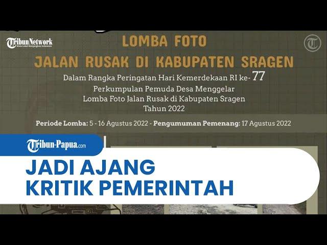 Viral Lomba Foto Jalan Rusak untuk HUT Ke-77 RI di Sragen, Sebut Jadi Ajang untuk Kritik Pemerintah