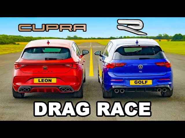 VW Golf R v Cupra Leon: DRAG RACE