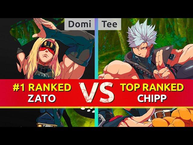 GGST ▰ Domi (#1 Ranked Zato) vs Tee (TOP Ranked Chipp). High Level Gameplay