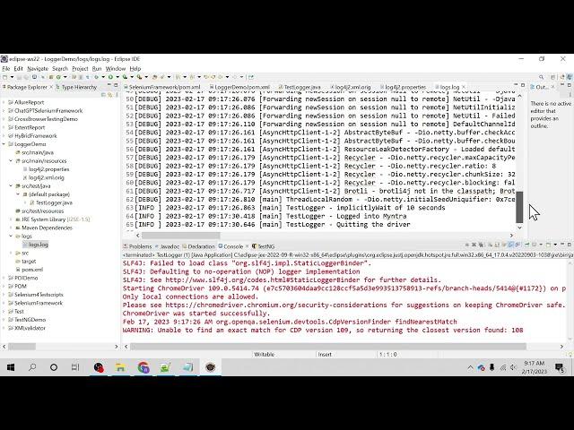 Log4j2 logging in Selenium Java Framework using Log4j2 Properties & Log4j2 xml