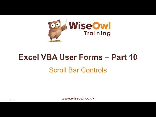 Excel VBA Forms Part 10 - Scroll Bar Controls