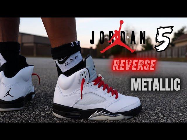 AN OG CLASSIC WITH A TWIST!! JORDAN 5 REVERSE METALLIC DETAILED REVIEW & ON FEET W LACE SWAPS!!