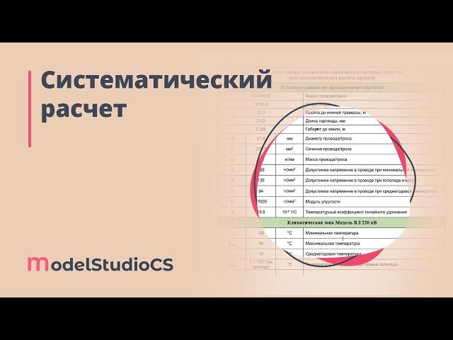 Систематический расчет в Model Studio CS ЛЭП