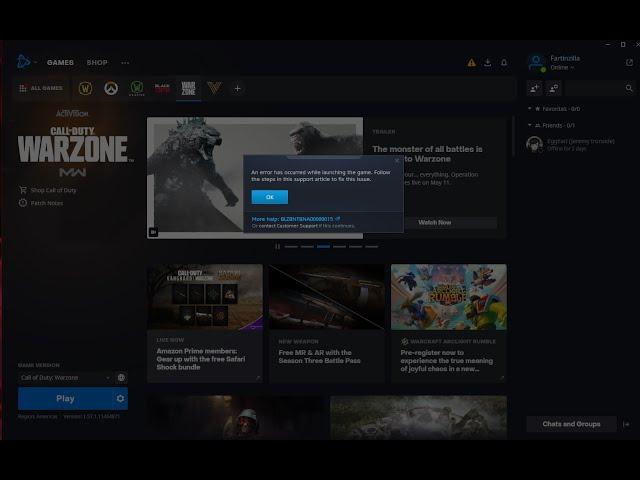Modern Warfare Won't Start Up Easy Fix: Error: BLZBNTBNA00000015